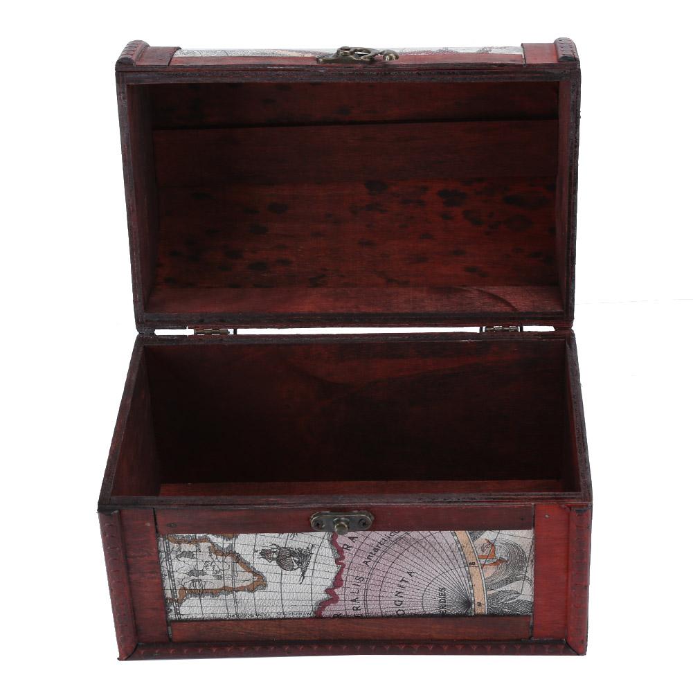 Винтажная шкатулка для украшений Шкатулка-органайзер для колец, серег, кулонов, ожерелийКарта