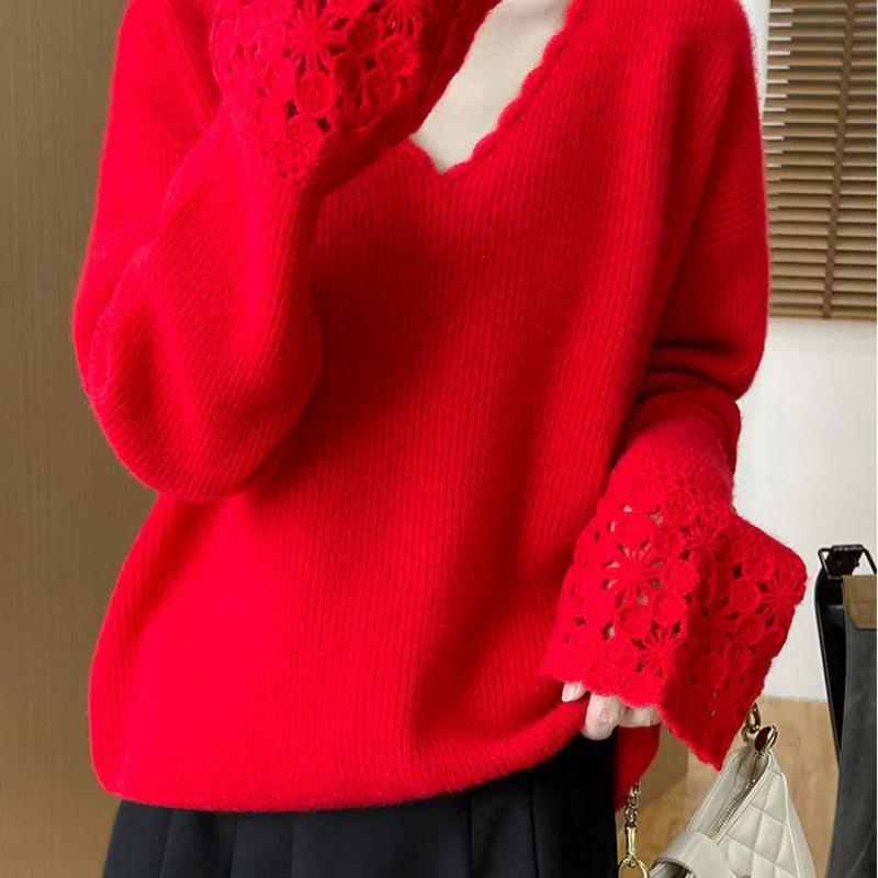 Женский свитер Зимний Утепленный Пуловер Теплый Вязаный Эластичный С Длинным Рукавом Оверсайз Джемпер Свитер Топы