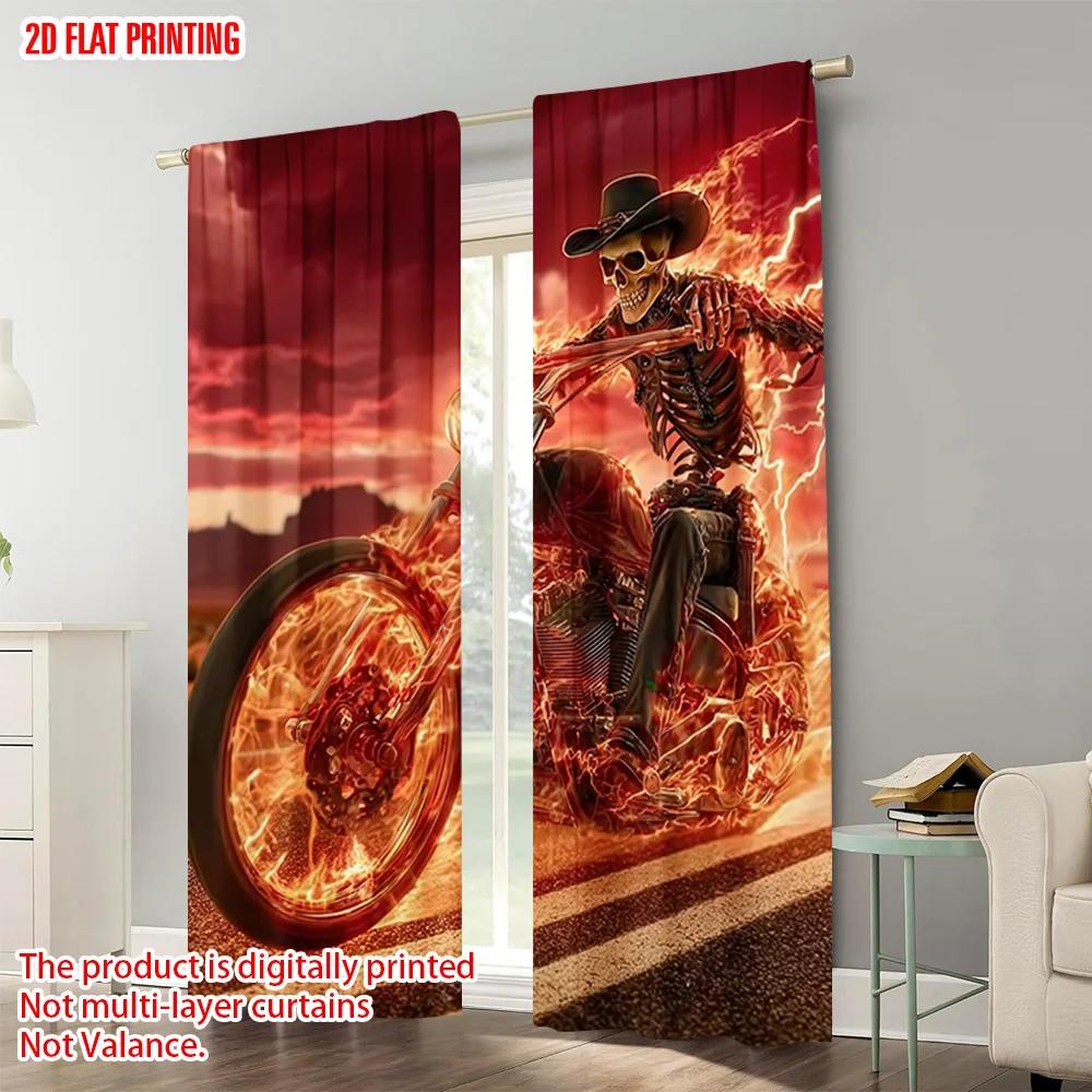 2pcs, plane printing Curtain Fabric Flame Knight Versatile Polyester Fabric (without rod) Room Decor Ldeal for Various Rooms,
