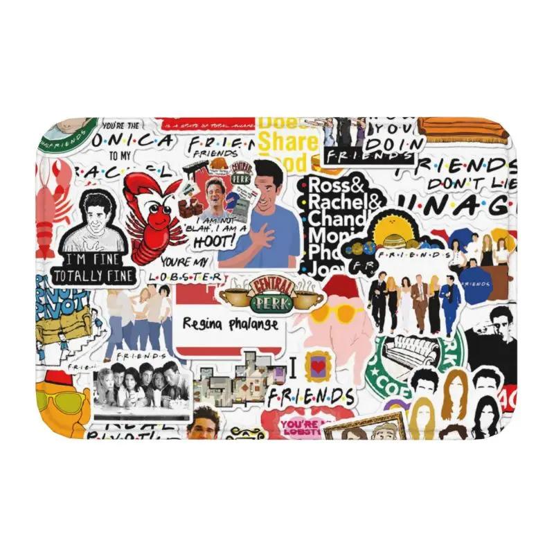 Funny TV Show Friends Collage Front Floor Door Entrance Mats Indoor Bathroom Kitchen Doormat Toilet Carpet Rug