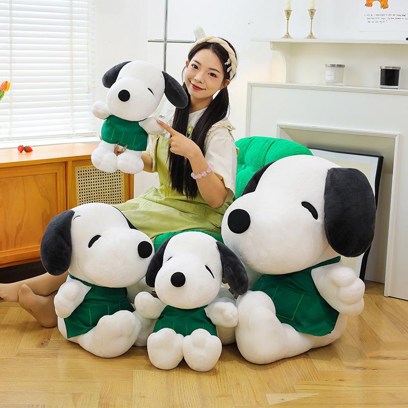 Apron Snoopy plush toy cute dressing little white dog doll sleeping pillow gift