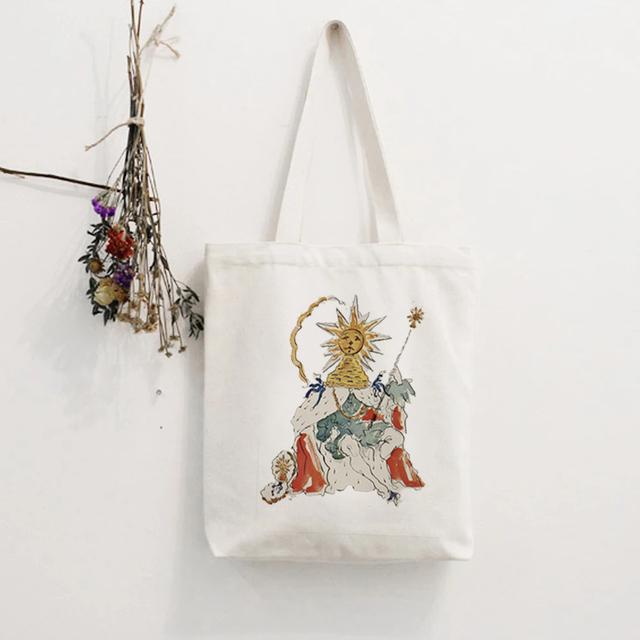 Новая модная тенденция, милая девчачья холщовая сумка на плечо, сумка для покупок, экологически чистая многоразовая женская большая сумка Kawaii, эстетичная белая большая сумка.