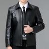 Leather Jacket Men's Velvet Thickened Leather Jacket Middle-aged and Elderly Dad's Autumn and Winter Genuine Leather Casual Jacket