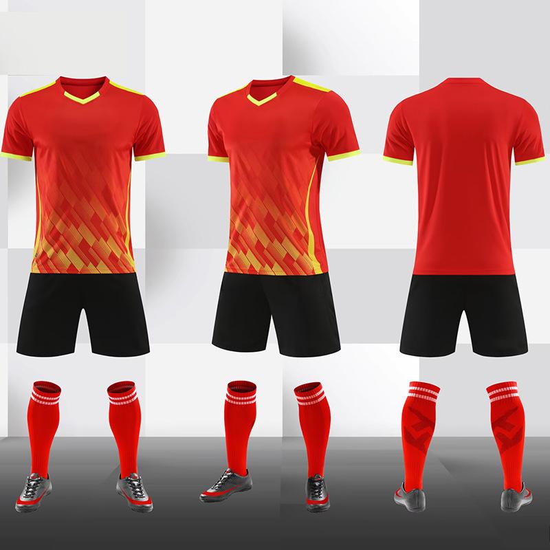 Football Jersey Set, Men'S And Women'S Adult Children'S Training Jersey, Short-Sleeved Printed Font Size Competition