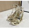 Women Sandals Special-shaped Rhinestone High-heeled Shoes Ultra-high-heeled Waterproof Platform Hate Sky High Sandals 1076 Series 15CM LFD
