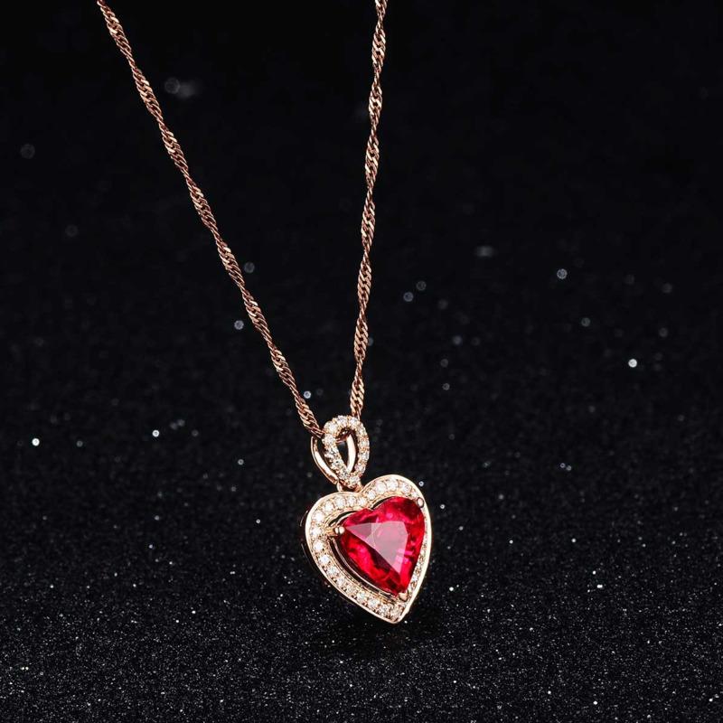 BELLA BOX Новая модная подвеска в форме сердца Love красного цвета розового золота, женская цепочка на ключицу, ювелирные изделия для женщин, очаровательная свадебная помолвка