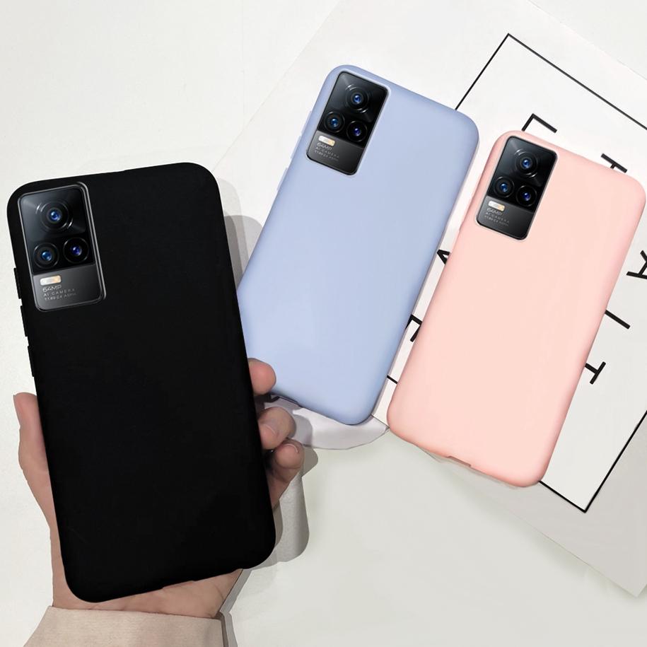 Чехол для Vivo V21 V21e 2021 Жидкий силикон Мягкий ТПУ Чехол Тонкая Задняя крышка телефона Для Vivo V21 5G V2050 VivoV21e V2061 Funda 6.44"