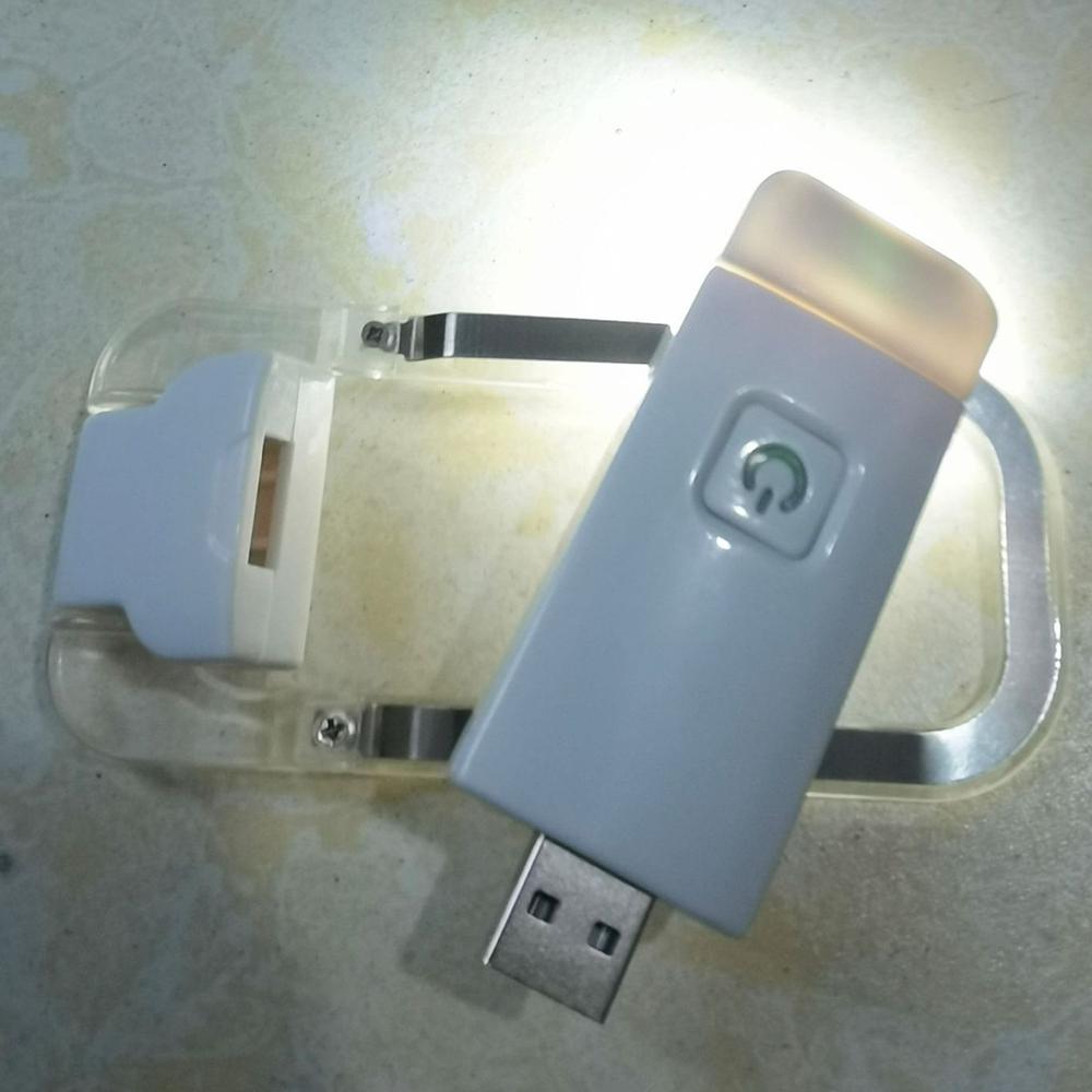 Белый USB светодиодный светильник для чтения в постели, на клипсе, с регулировкой яркости