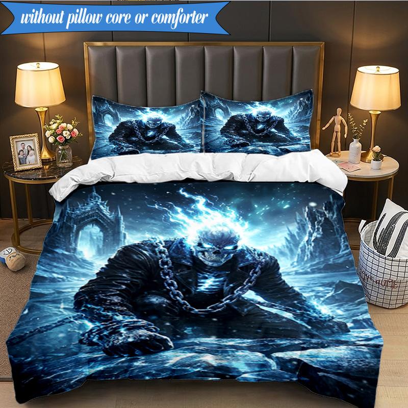 3PCS Eerie Frozen Phantom Bedding Set,Including 1pc Duvet Cover And 2pcs Pillowcases Perfect for Bedroom, Dormitory, Fan Christmas gift