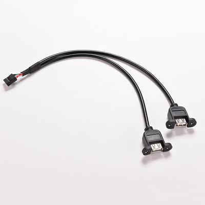 1 шт. черный 30 см/1 фут 2 порта USB A мама к внутреннему 9-контактному разъему кабеля-адаптера