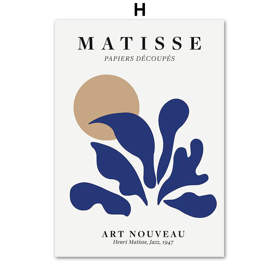 Абстрактное Баухауз Матисс Коралловый цветок ботанический настенное искусство холст картины постеры и принты настенные панно для декора гостиной