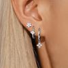 Набор сережек-гвоздиков для tragus с кристаллами в виде цветка, модные квадратные серьги-кольца huggie для женщин, оптовая продажа, украшения для хряща, helix, мочки уха