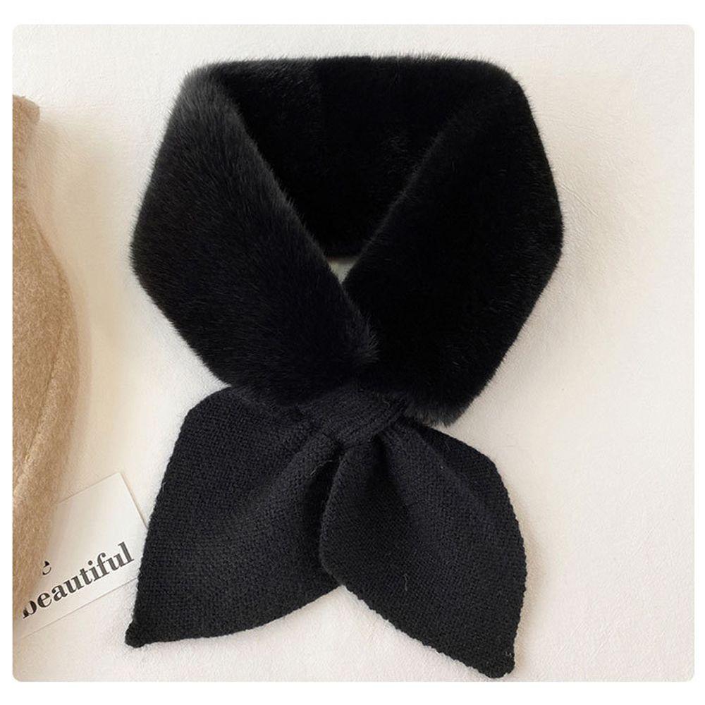 Coffee Color Faux Fur Rabbit Women Autumn Winter Thicken Warm Knitted Wool Scarf Neck Guard Scarves