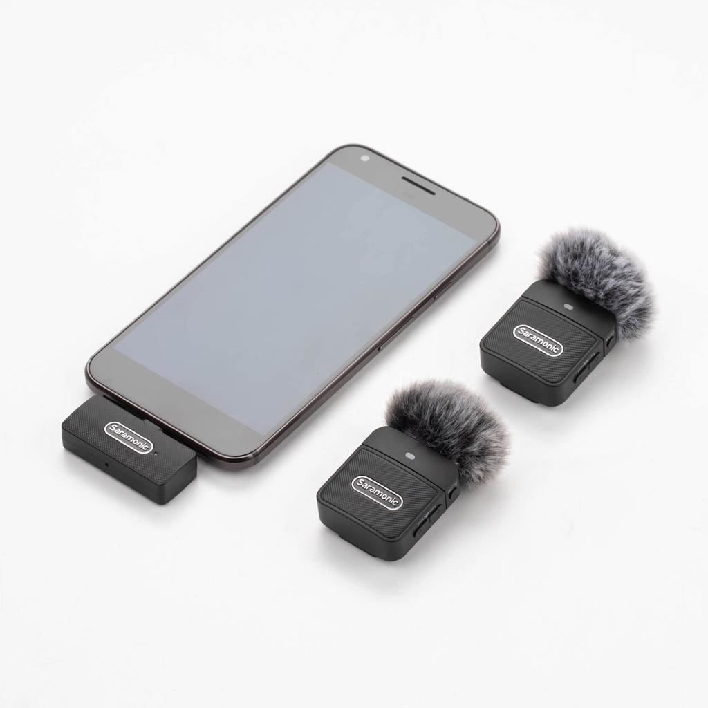 Saramonic 2.4G Ultra-compact Wireless Microphone System (2 Transmitters, 1 USB-C Output Terminal Receiver) Black Blink100-B6