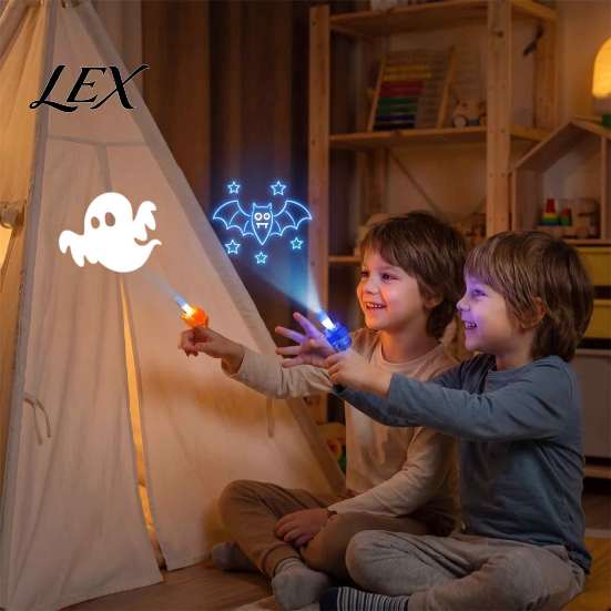 Children Plastic Finger Lights 36 Pcs Halloween Projector Lights, Mini Pattern Projectors, LED Projection Light Party Supplies for Favors, Goodie Bag
