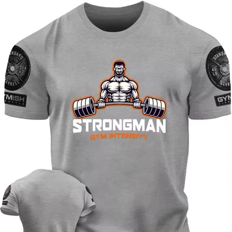 2024 Европа и США летняя повседневная мужская футболка для спортзала Футболка в мужском стиле с короткими рукавами быстросохнущая футболка