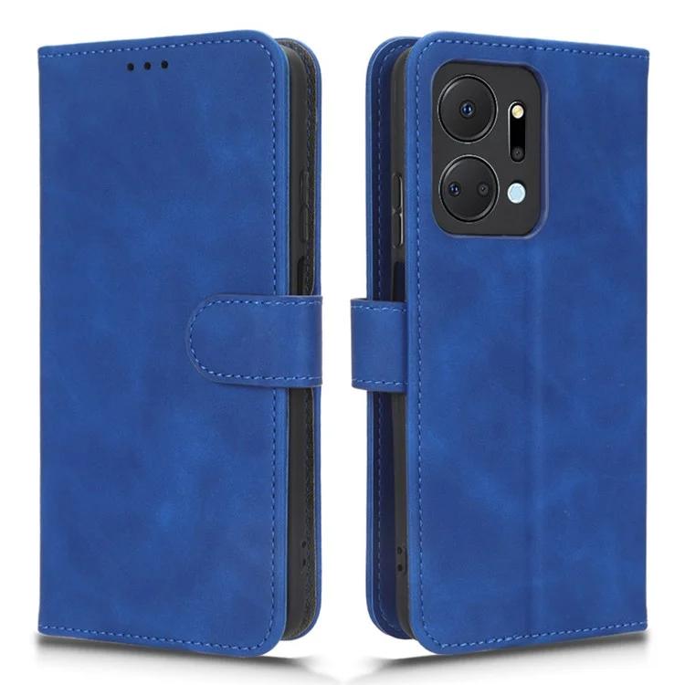 For Honor X7a 5G PU Leather Mobile Phone Case Skin-touch Stand Wallet Anti-drop Flip Phone Cover