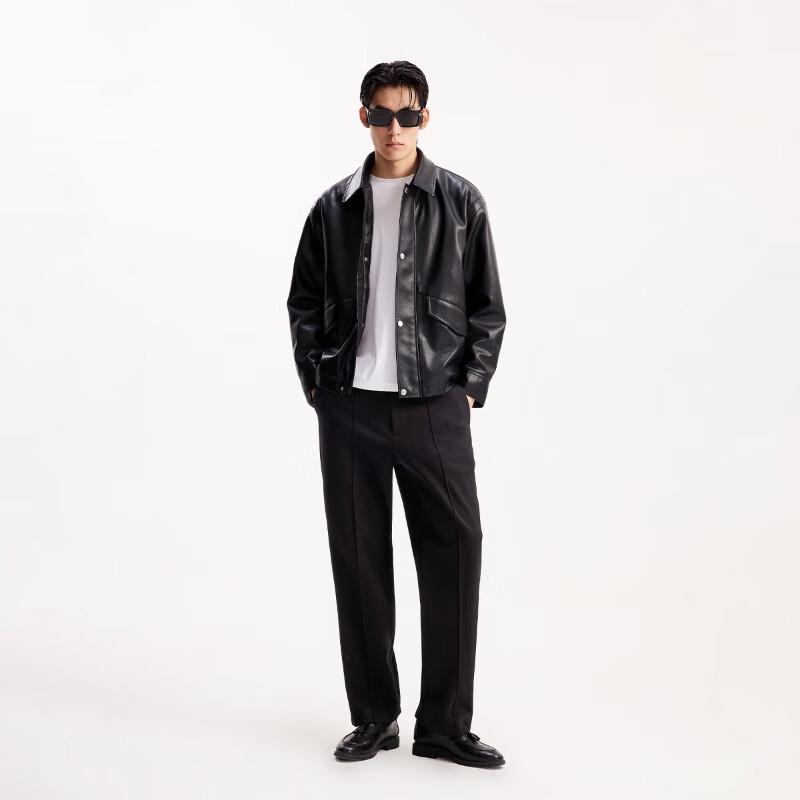 Jack&Jones Мужская стеганая куртка с воротником-стойкой из текстурированной искусственной кожи, осень 2025