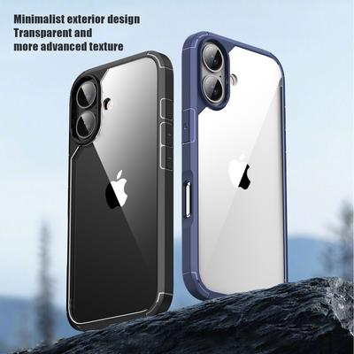 Серия Защитных Бронированных Чехлов для iPhone 16 Противоударный ТПУ+ПК Прозрачная Задняя Панель