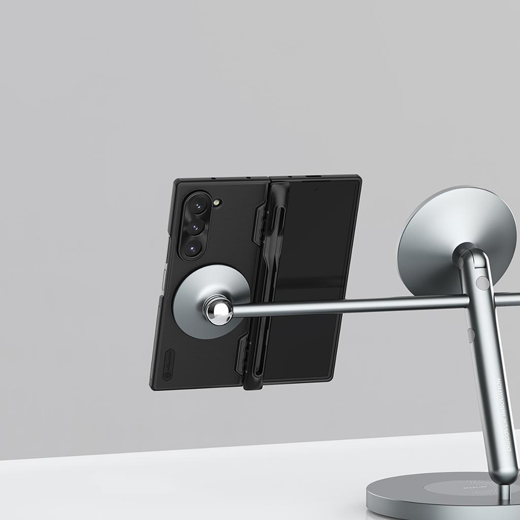 Nillkin Super Frosted Shield Magnetic Case with S Pen Holder for Samsung Galaxy Z Fold 6 5G - Black