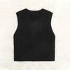 Women's Casual V-Neck Pullover Shirt Collision Color Sleeveless Sweater Vest