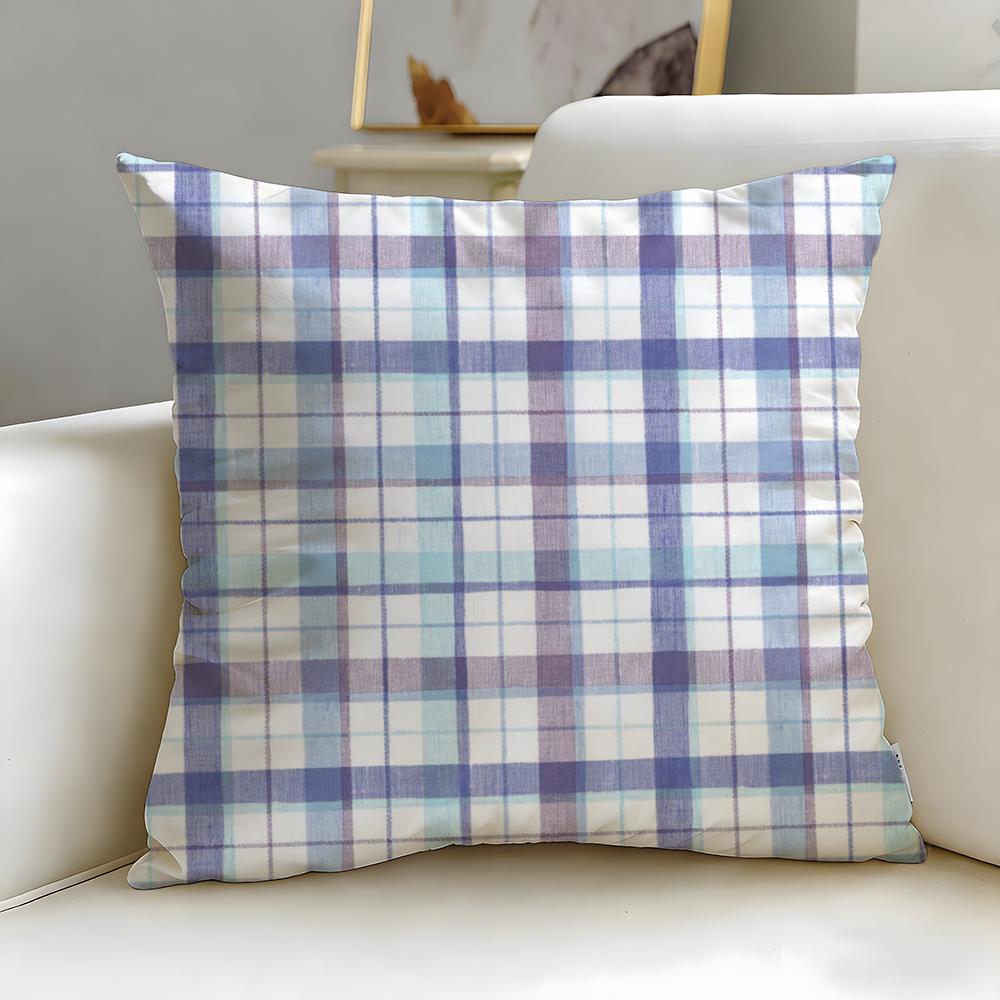 Solid Color Patchwork Floral Cushion Cover Soft  EasyWash Pillow Case  Versatile for Couch Bed Travel and Office