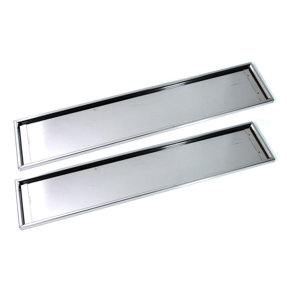 Хромированная рамка номерного знака, европейский размер, 2 шт., 52x11 см, пластина из нержавеющей стали