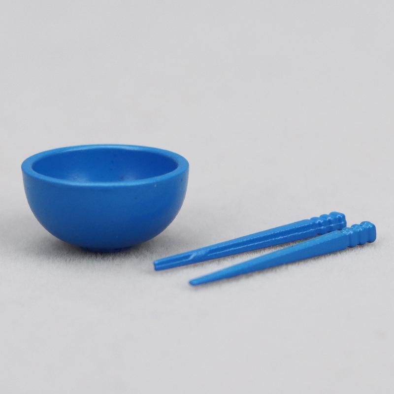 1Set Dollhouse Miniature Accessories Mini Metal Bowl Chopsticks Set Simulation Kitchen Tableware Model Toys