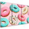Three Piece Picture Canvas Print Donuts Cake