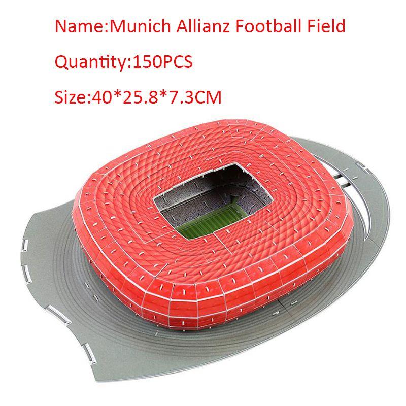 Изысканный 3D-пазл Модель футбольного поля Allianz Arena в Мюнхене Ручная работа Игрушка для энтузиастов