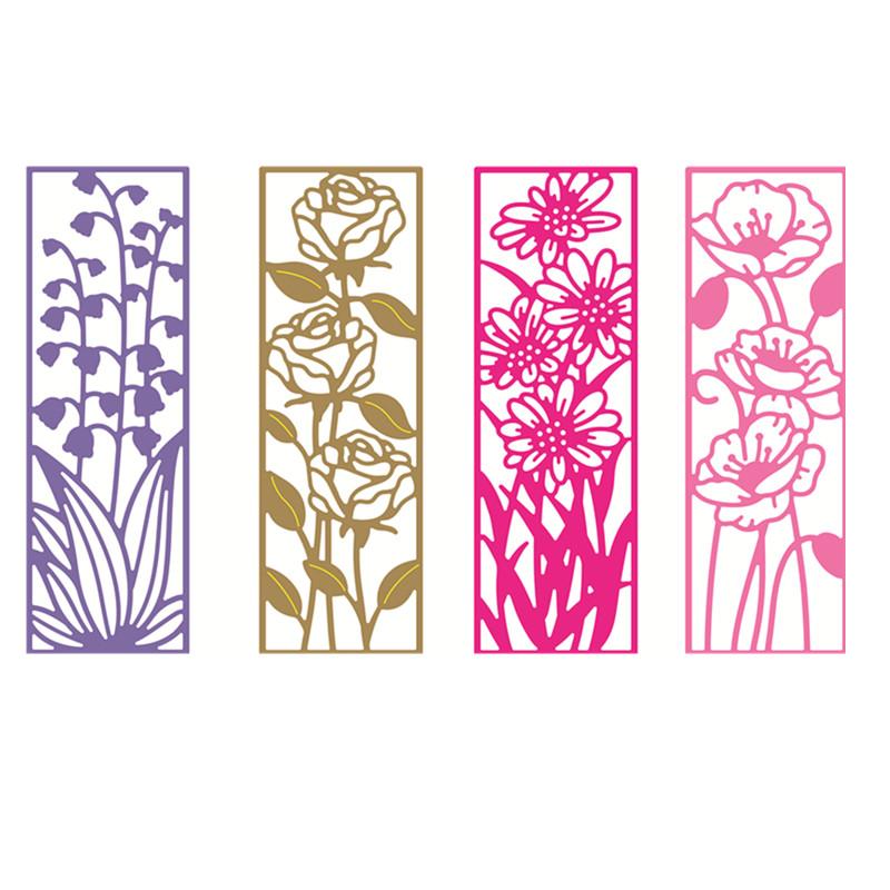 Цветочная закладка, металлические трафареты, трафарет, шаблон, высечка, Скрапбукинг, тиснение, художественное оформление, ремесло, форма для ножа