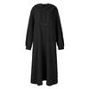 Women's Casual Round Neck Long Sleeved Pullover Loose Wool Hooded Long Sleeved Dress