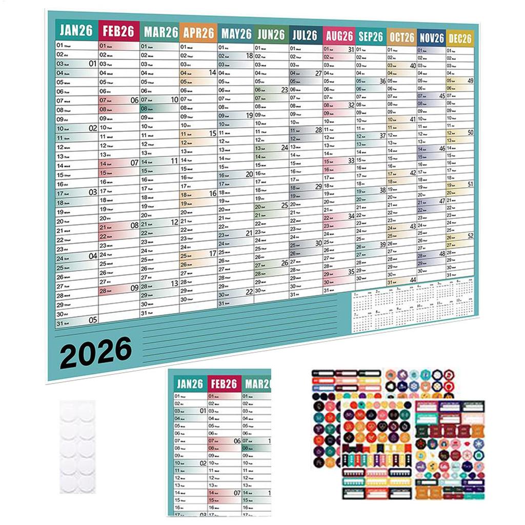 2026 новый год Настенный календарь Ежемесячный планировщик Настенный календарь Многоразовый Органайзер для планирования для работы учебы семьи детей общежития стол