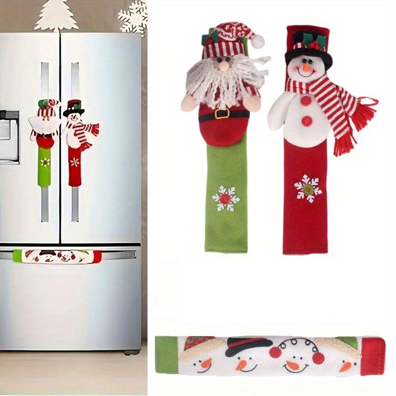 1 комплект рождественских чехлов для ручек холодильника - украшения для интерьера дома и холодильника