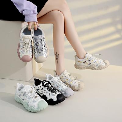 Мода 2024 года, кроссовки на толстой подошве, женская вулканизированная обувь, сетчатая дышащая, роскошная дизайнерская женская обувь, женская обувь для активного отдыха