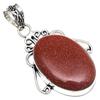 Pendant Red Sunsitara Gemstone Handmade Mother'Day Silver Jewelry 2"