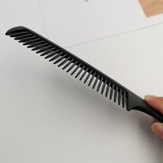 Hairdressing Comb Non-slip User-friendly Carbon Fiber Wide Teeth Lifespan Beauty Anti-fade Long Accessory Nylon Black Comb