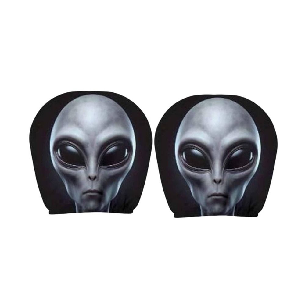2Pcs Cartoon Car Headrest Covers Exaggerated Car Seat Headcover Halloween Christmas Holiday