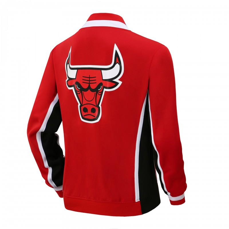 Мужской ретро-комплект из баскетбольной куртки и штанов Chicago Bulls Свободный крой Спортивная одежда Повседневная верхняя одежда