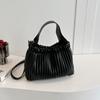 Chic Pleated Handbag for Women  Spring New Casual Simple Crossbody Bag Large Capacity Soft PU Single Shoulder Bag