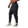 Spring Fall Men Pants Loose Drawstring Elastic Waist Pockets Ankle-banded Solid Color Patchwork