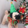 2Pcs Small Dogs Pet Christmas Costume Suit Green Shiny Hat Pet Headwear  Birthday Party