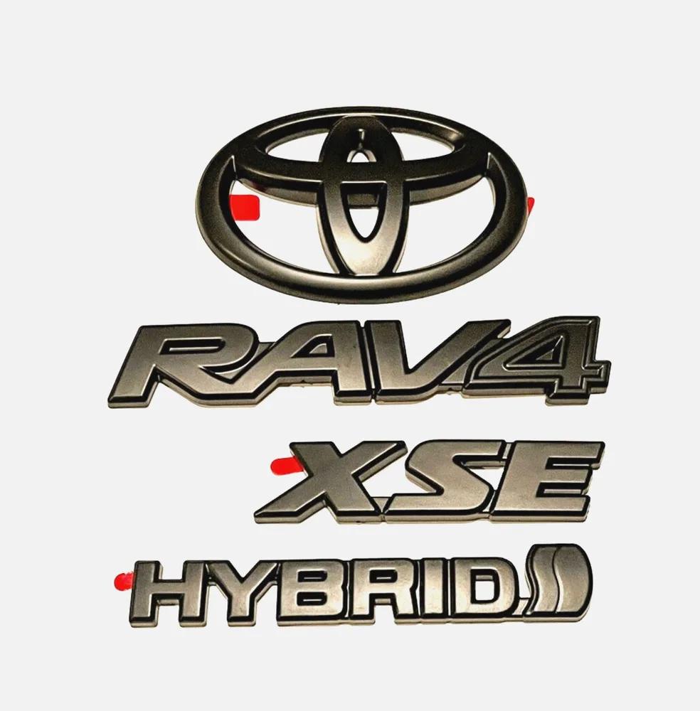 AXYY2 4pcs ABS Overlay car logo 2019-2023 for Toyota RAV4 Hybrid XSE Matte Black Embroidered Cover Kit PT9484219B02 car accessories