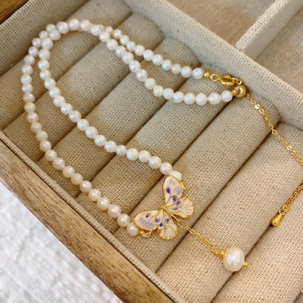 Винтажная масляная живопись, кулон из натурального пресноводного жемчуга, ожерелье из изысканного жемчуга, женское, в средневековом стиле, легкая роскошь, уникальное женское