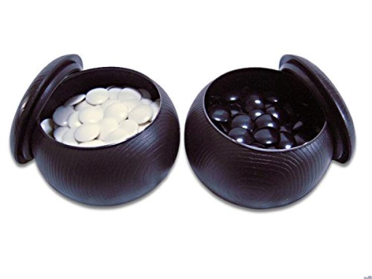 Ibaraki Mokko Go Board Wooden Road Board and Plastic Go Bowl Go Stone Camellia Set 9.13