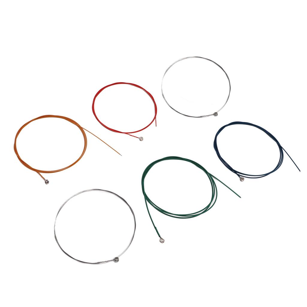 6 шт. Струны для гитары из медно-цинкового сплава, устойчивые к ржавчине, легкие в игре, разноцветные, профессиональные струны для акустической гитары