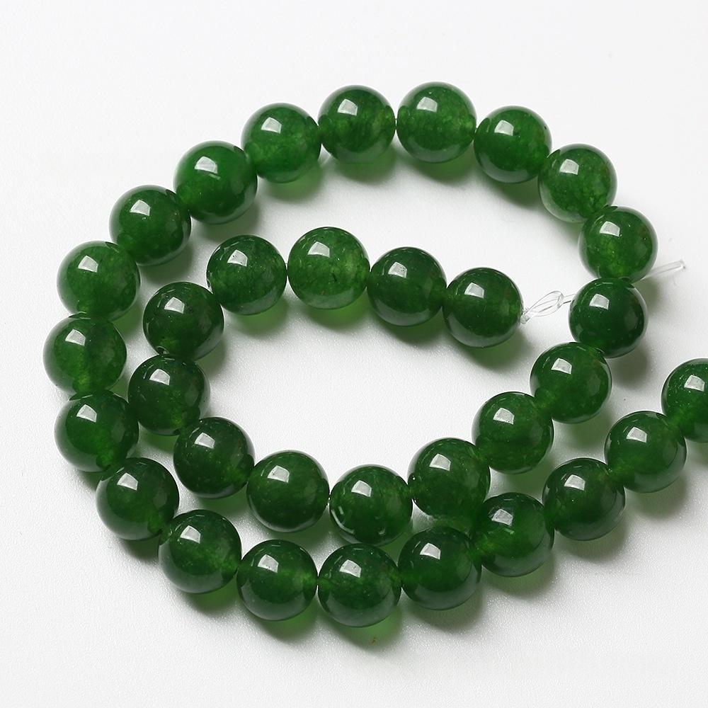 Темно-зеленый халцедон жадеит натуральный камень 15" гладкие свободные разделительные бусины 4/6/8/10/12 мм для изготовления ювелирных изделий DIY браслеты шармы аксессуары