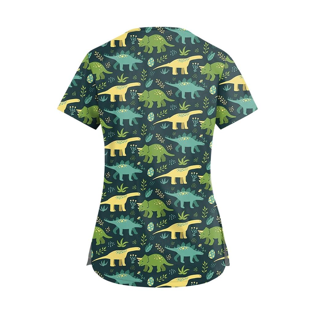 Women's Zip Collar Fashion Casual Small Animal Prints Tops Dry-nurse Top