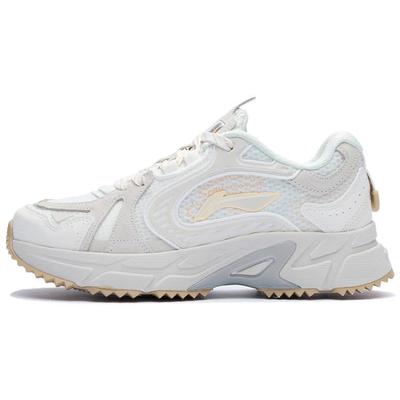 Кроссовки женские Li Ning Shiguang с низким верхом, амортизирующие, нескользящие, прочные, облачно-белые ARLR012-2