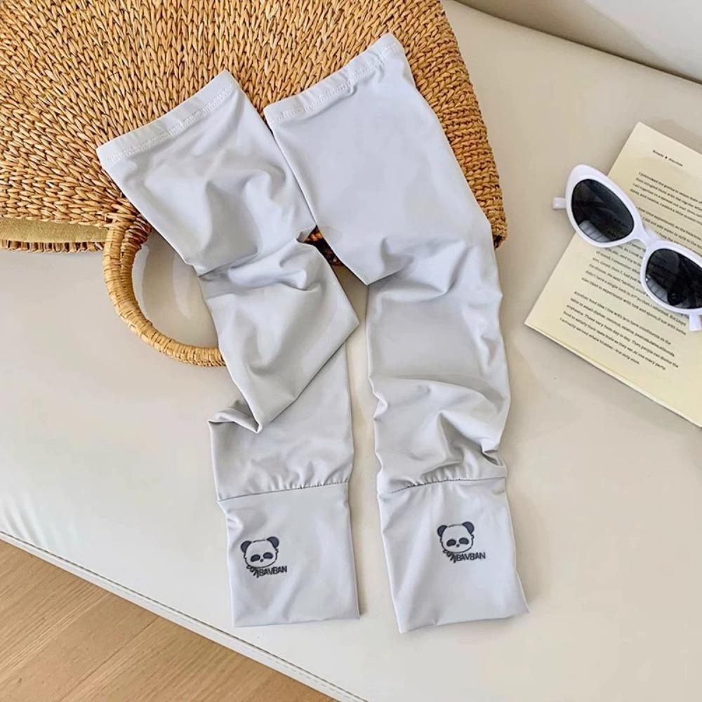 Cartoon Animals Sunscreen Arm Covers Elastic Cycling Gloves Long Ice Silk Sleeves Driving